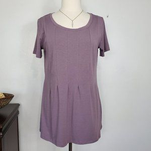 AnyBody Cozy Knit Seamed Tee Faded Plum Cotton Modal Spandex Top NWOT Size M